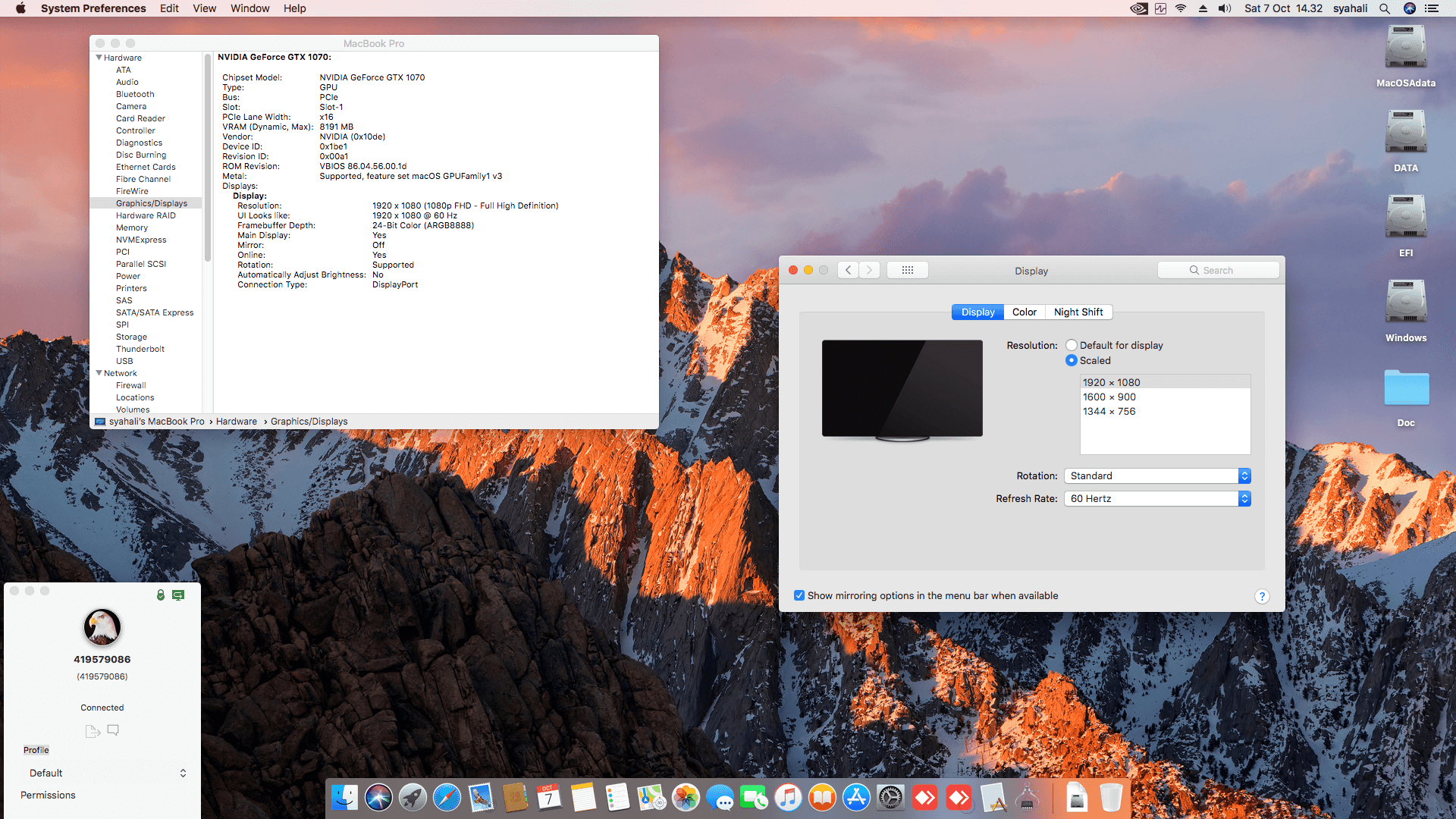 AVADirect Clevo P750DM2 G Gaming Laptop [SkyLake + Nvidia GTX 1070 + PS2 SMBUS]   OpenCore 1